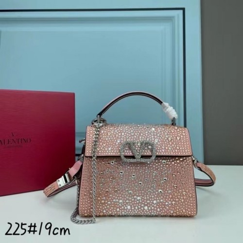 Geantă tote mini VALENTINO GARAVANI WASHING cu diamant strălucitor XW2B1G9 roz și argintiu - Metal