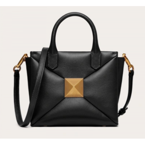 Geantă mică din piele de oaie cu un știft VALENTINO GARAVANI XW0B0K59 neagră