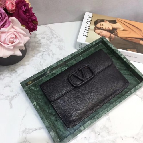 Geantă clutch VALENTINO din piele originală 065 neagră