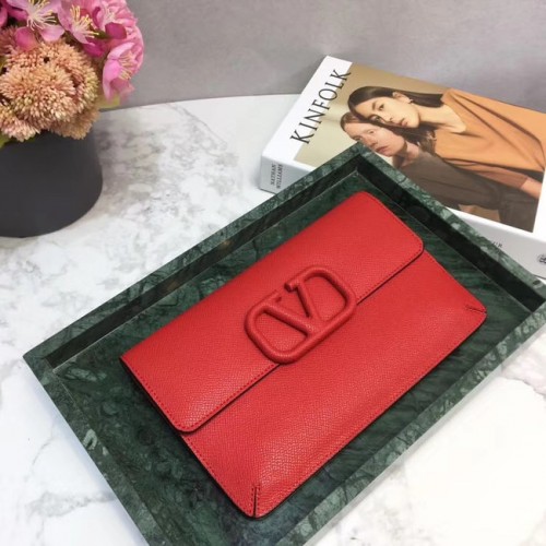 Geantă clutch VALENTINO din piele originală 065 roșie