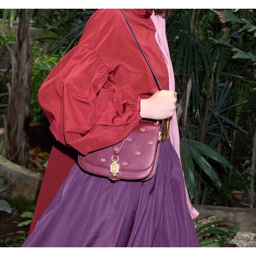 Geantă de umăr originală din piele VALENTINO 0708 Burgundy