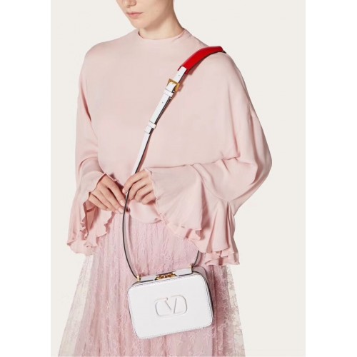 Geantă de umăr originală din piele VALENTINO V0020 albă