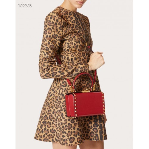 Geantă de umăr originală din piele VALENTINO V4273 roșie