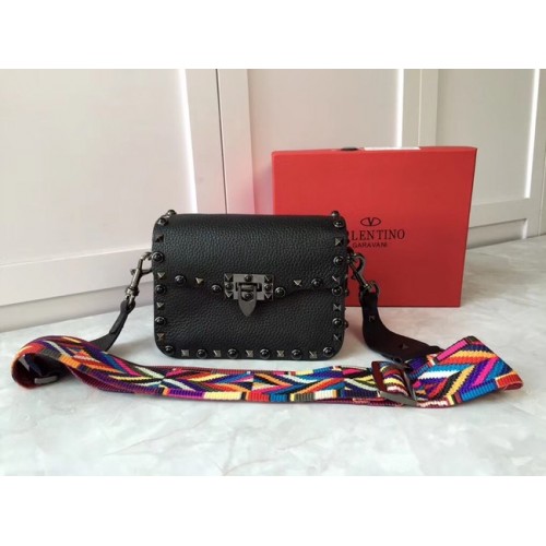 Geantă de mână din piele VALENTINO Rockstud B50055 neagră