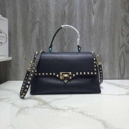 Geantă tote din piele VALENTINO Rockstud V0094 neagră