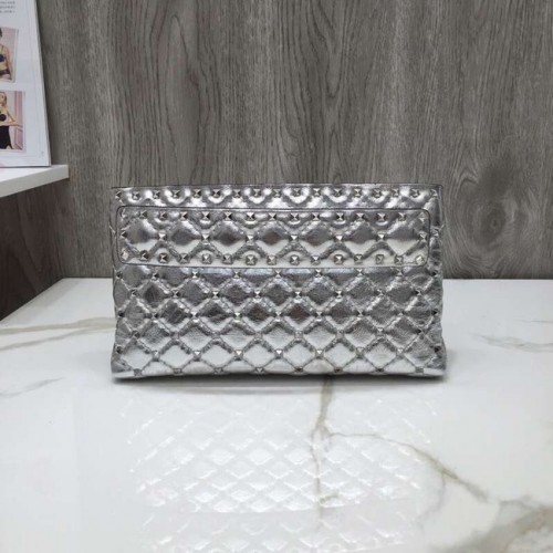 Clutch din piele VALENTINO 0125 argintiu