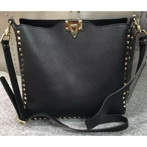 Geantă Valentino Garavani Rockstud Hobo VO84499 Neagră