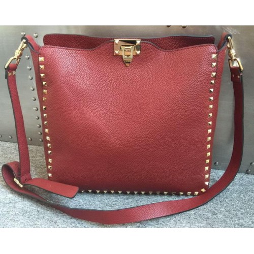 Geantă Valentino Garavani Rockstud Hobo VO84499 Roșie