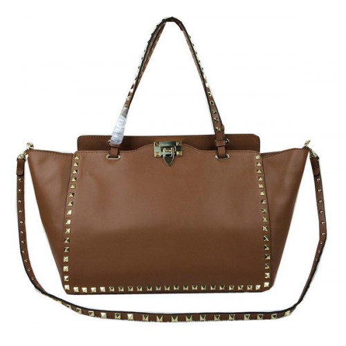 Geantă Valentino Garavani Rockstud Piele Originală VG1917 Grâu