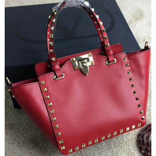 Geantă Valentino Garavani Rockstud Mini Tote din piele originală VG1918 Burgundy
