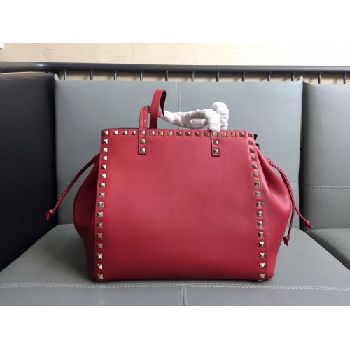 Geantă Valentino Tote din piele originală 76366 roșie