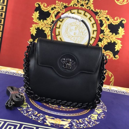 Geantă Versace Original medie din piele de vițel FS1041-1 neagră