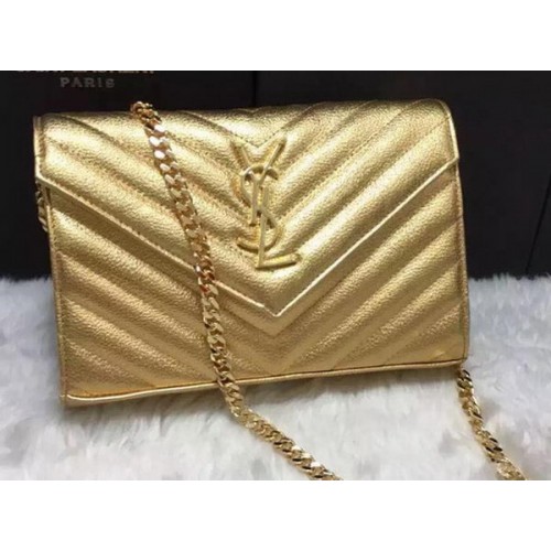 YSL Classic Monogram Clutch Cannage Pattern YSL0223 Aur