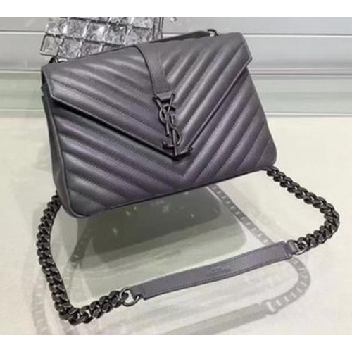 Geantă YSL Classic Monogramme Flap din piele de vițel Y22369 gri