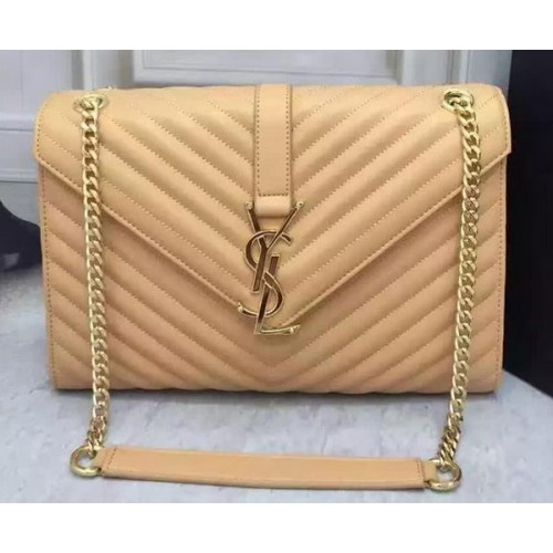 Geantă YSL Classic Monogramme Flap din piele de vițel Y26588 Caisă