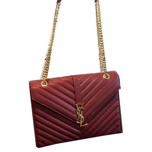 YSL Classic Monogram Flap Bag Model Cannage 311224 Burgundy