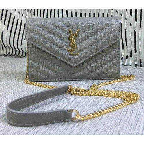 Geantă YSL Classic Monogram Flap Pattern Cannage Y377828S Gri