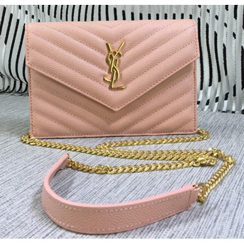Geantă YSL Classic Monogram Flap Pattern Cannage Y377828S Roz