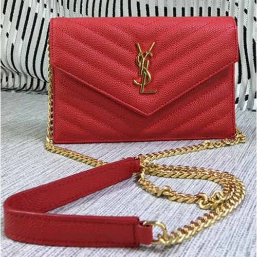 Geantă YSL Classic Monogram Flap Pattern Cannage Y377828S Roșie