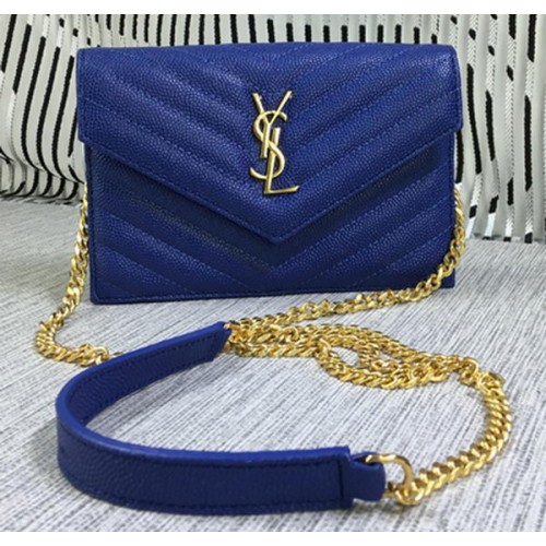 Geantă YSL Classic Monogram Flap Pattern Cannage Y377828S Royal