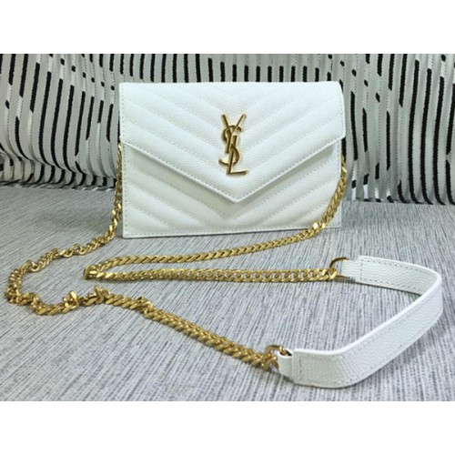 Geantă YSL Classic Monogram Flap Pattern Cannage Y377828S Albă