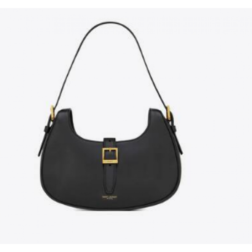 Geantă YSL LE FERMOIR HOBO din piele strălucitoare 6726152 neagră
