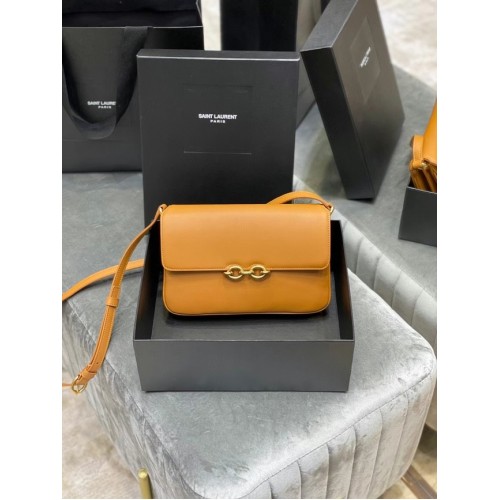 GEANTĂ YSL LE MAILLON DIN PIELE NETEDĂ 6497952 Caisă