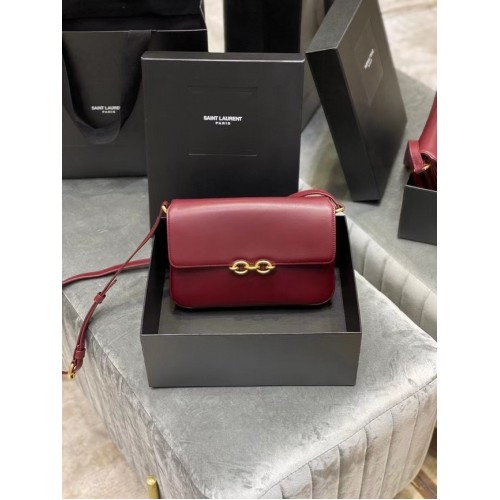 GEANTĂ YSL LE MAILLON DIN PIELE NETEDĂ 6497952 Burgundy