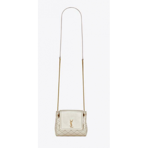 YSL MONOGRAM MINI NOLITA DIN PIELE DE LAM 672738 ROZ PAL