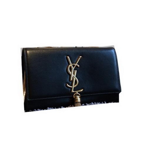 Geantă de umăr YSL Monogramme Crossbody din piele netedă Y311218 Negru