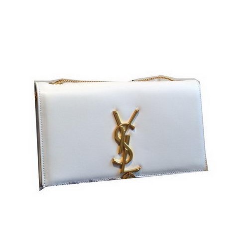 Geantă de umăr YSL Monogramme Crossbody din piele netedă Y311218 Alb
