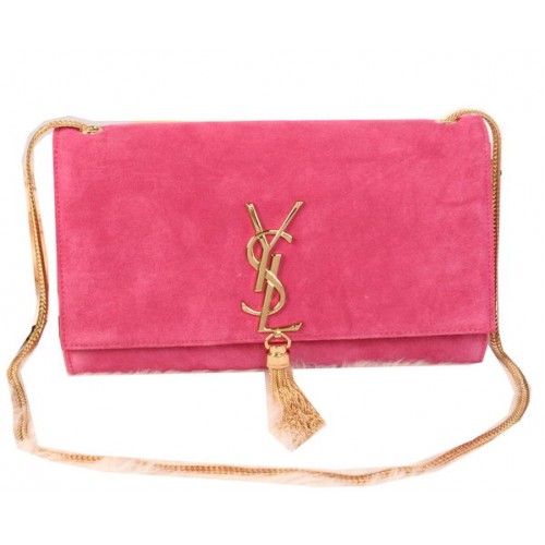 Geantă de umăr YSL Monogram Crossbody din piele întoarsă Y311214 Rozy