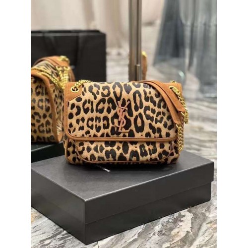 YSL NIKI MEDIUM ÎN PĂR DE LEOPARD Y533158 MARO