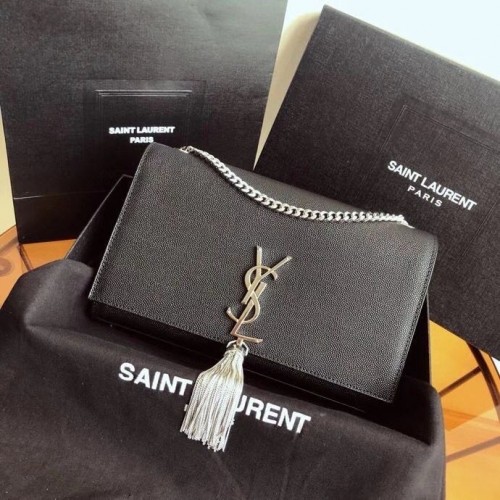 Geantă YSL Saint Laurent medie Kate Tassel 86773 neagră