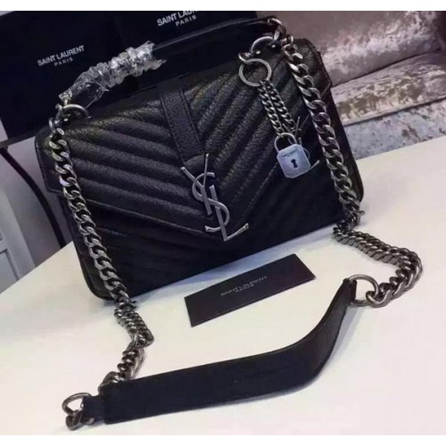 Geantă YSL mică cu monogramă clasică, model Cannage, YSL4460, neagră