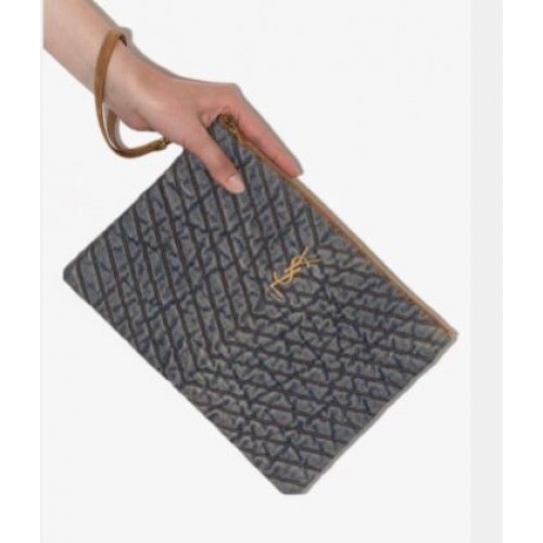 Geanta Yves Saint Laurent DENIM POCHETTE 577455 Albastru