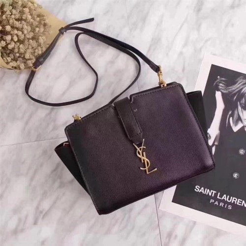 Geantă de umăr din piele de vițel Yves Saint Laurent 2017 Y8021 Negru