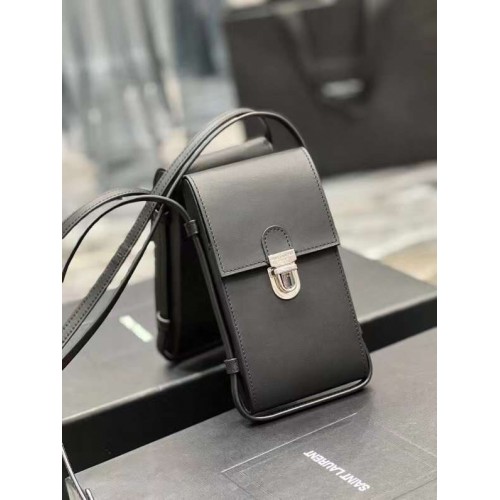 Geantă crossbody din piele de vițel Yves Saint Laurent Y567718 neagră
