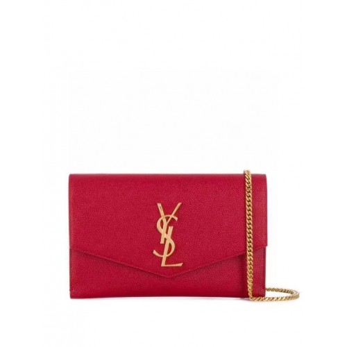 Geantă crossbody din piele de vițel Yves Saint Laurent Y707788 roșie