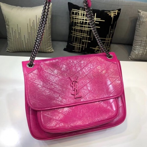 Geantă de umăr din piele de vițel Yves Saint Laurent 483265 roz