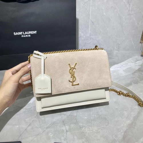 Geantă de umăr din piele de vițel Yves Saint Laurent Y422906L albă