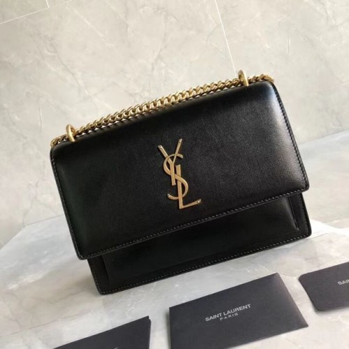 Geantă de umăr din piele de vițel Yves Saint Laurent Y542206B neagră