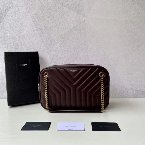 Geantă de umăr din piele de vițel Yves Saint Laurent Y625386 Burgundy