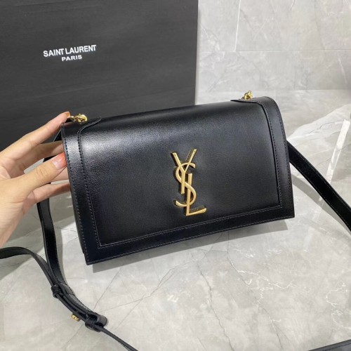 Geantă de umăr din piele de vițel Yves Saint Laurent Y635627-2 neagră