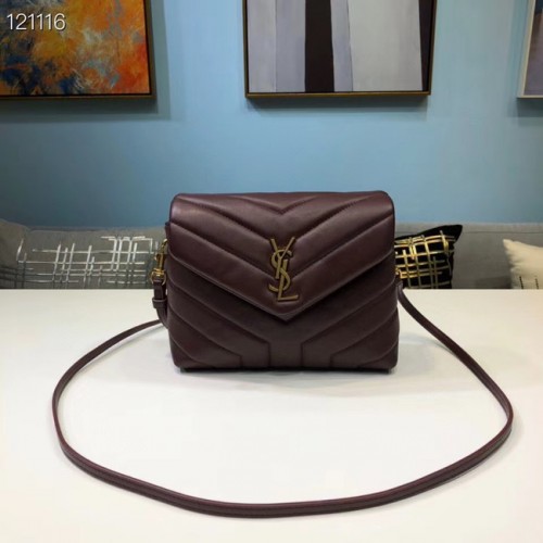 Geantă tote din piele de vițel Yves Saint Laurent 467072 Vișiniu