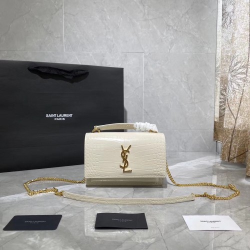 Geantă tote din piele de vițel Yves Saint Laurent Y634723 albă