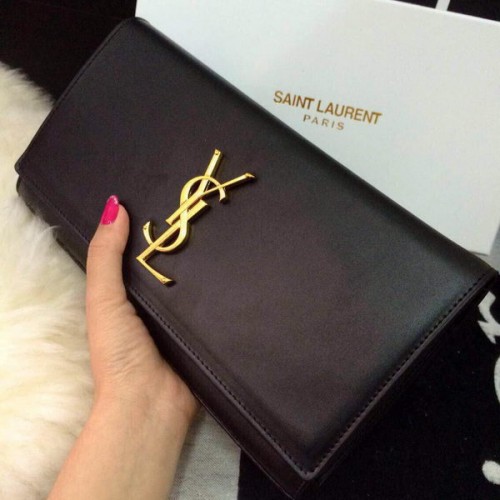 Yves Saint Laurent Clutch clasic cu monogramă 30210 negru