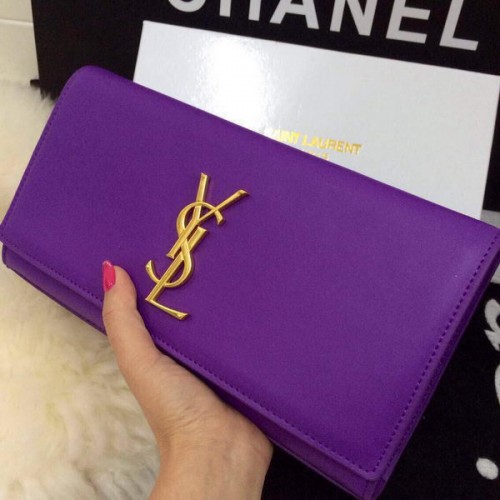 Yves Saint Laurent Clutch clasic cu monogramă 30210 violet