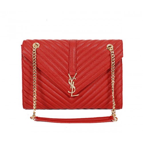 Geantă Yves Saint Laurent Classic Monogram Flap Y9201 Roșie