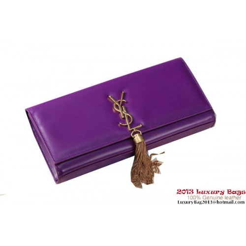Pochette Yves Saint Laurent Classic Monogramme Tassel Y041 Violet
